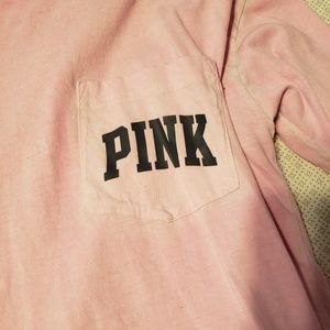 Pink long sleeved pocket tee